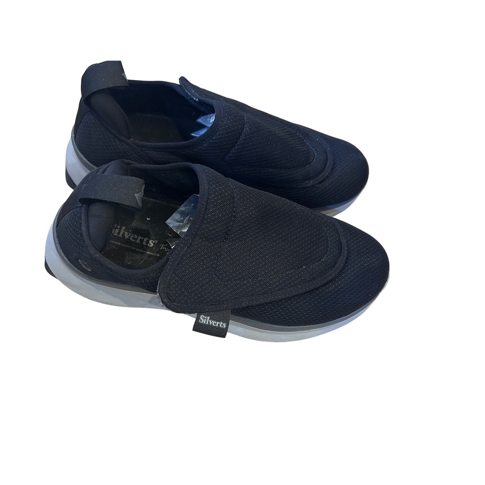 Silverts Black Slip On Shoes Womens Size 8 Easy‎ Close Adjustable Strap